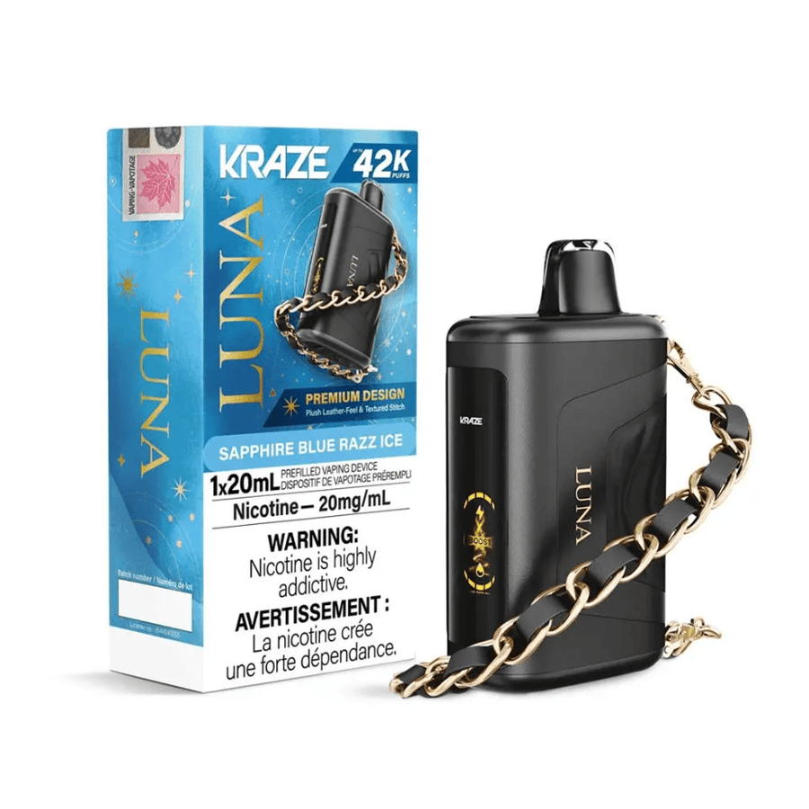 Kraze Luna 42K Disposable Vape-Sapphire Blue Razz Ice Vape Superstore  Saskatchewan Canada