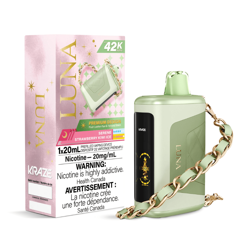 Kraze Luna 42K Disposable Vape - Serene Strawberry Kiwi Ice 20mg / 42000 Vape Superstore  Saskatchewan Canada