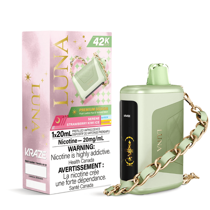 Kraze Luna 42K Disposable Vape - Serene Strawberry Kiwi Ice 20mg / 42000 Vape Superstore  Saskatchewan Canada
