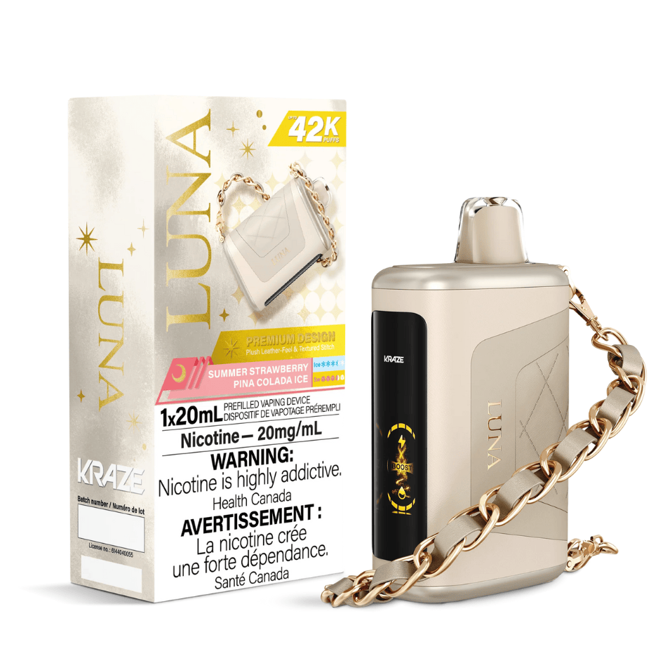 Kraze Luna 42K Disposable Vape - Summer Strawberry Pina Colada Ice 20mg / 42000 Vape Superstore  Saskatchewan Canada