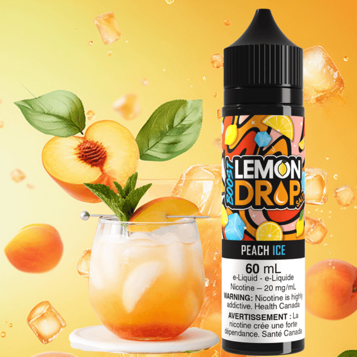 Lemon Drop Boost Salt Nic 60ml - Peach Ice Vapexcape Vape and Bong Shop Regina Saskatchewan