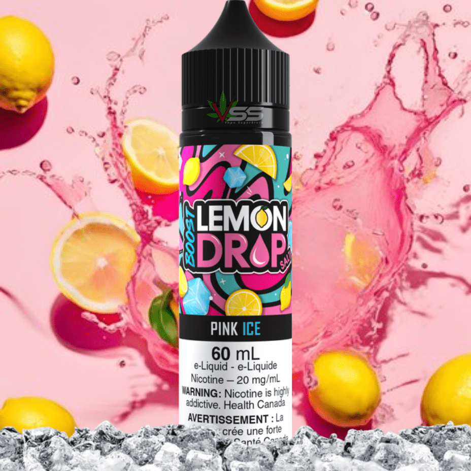 Lemon Drop Boost Salt Nic 60ml-Pink Ice Vape Superstore  Saskatchewan Canada