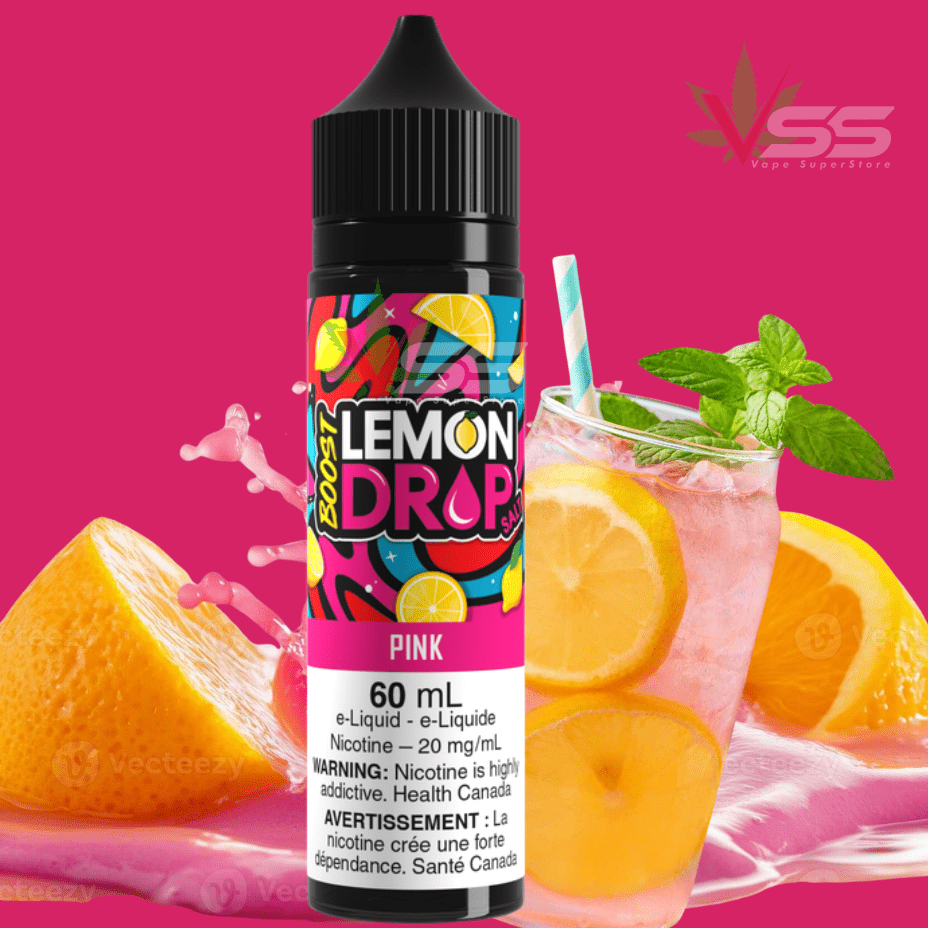 Lemon Drop Boost Salt Nic 60ml - Pink Vapexcape Vape and Bong Shop Regina Saskatchewan