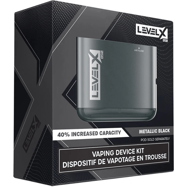 Level X Battery-1000mAh 850mAh / Metallic Black Vapexcape Vape and Bong Shop Regina Saskatchewan