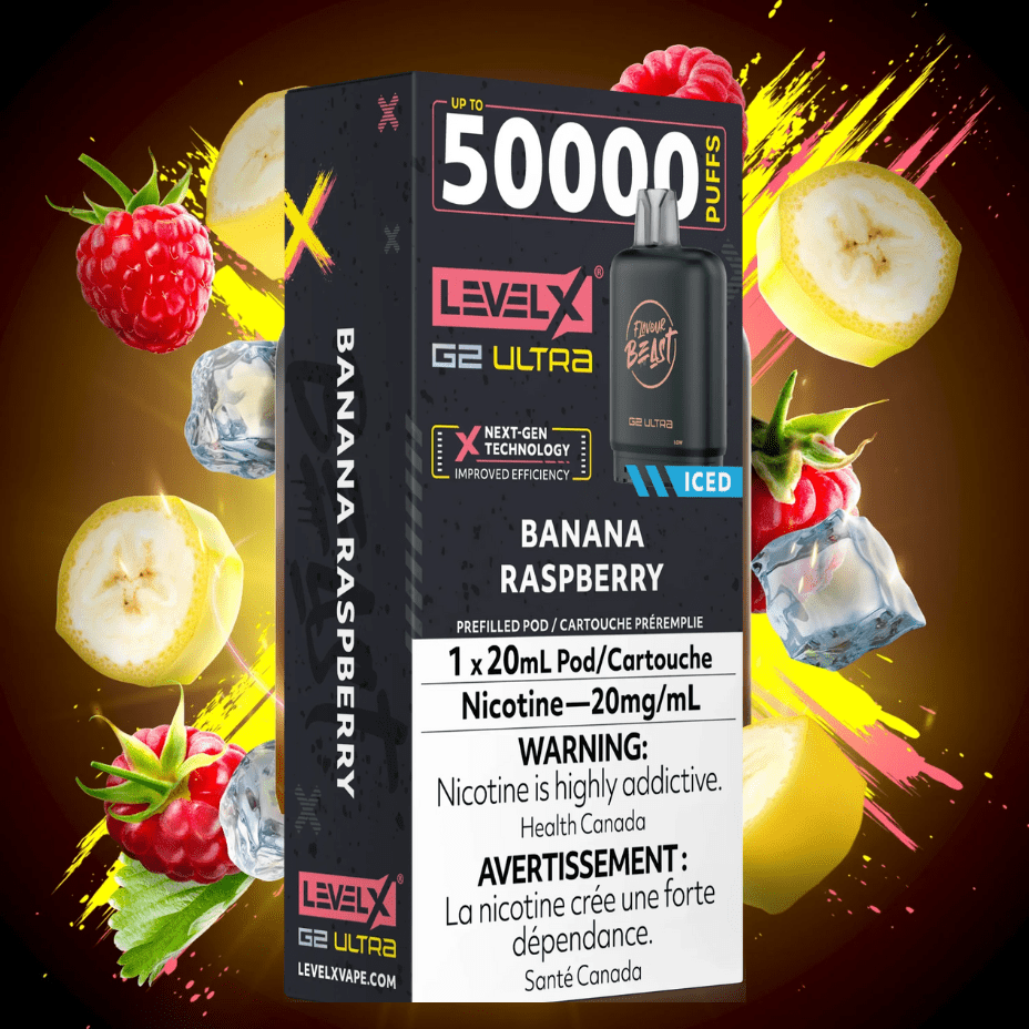 Level X G2 Ultra Flavour Beast Pod 50k-Banana Raspberry Vape Superstore  Saskatchewan Canada