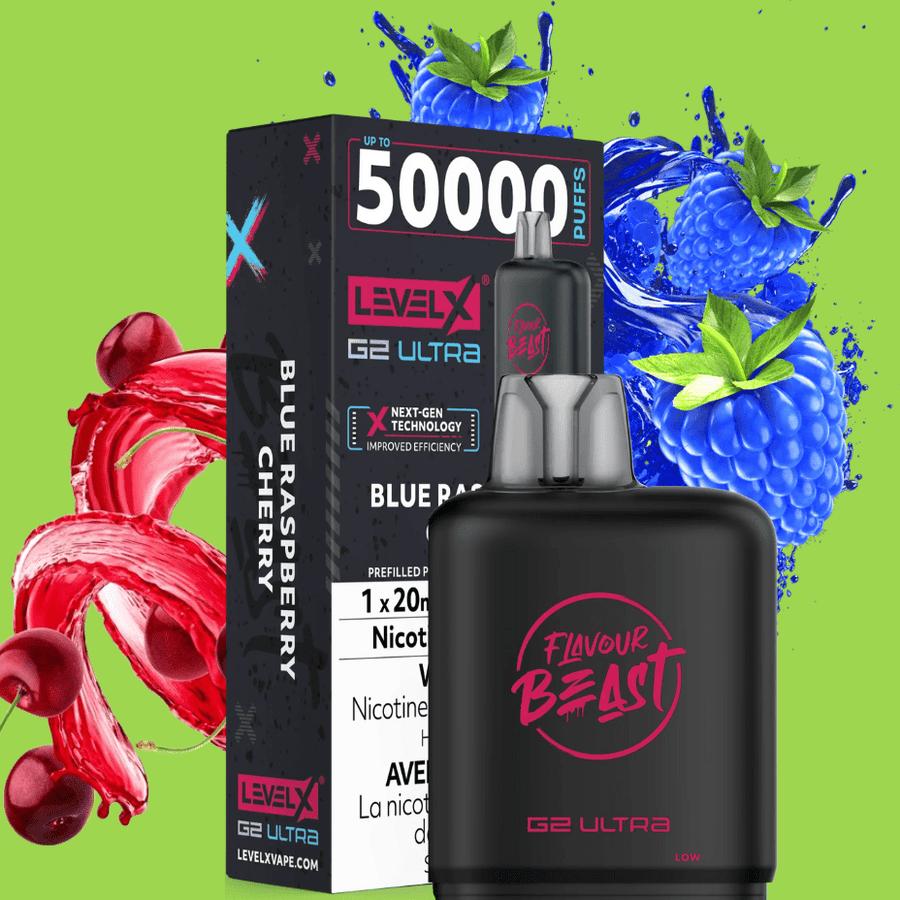 G2 Blue Raspberry Level X G2 Ultra Flavour Beast Pod 50k-Blue Raspberry Cherry ...