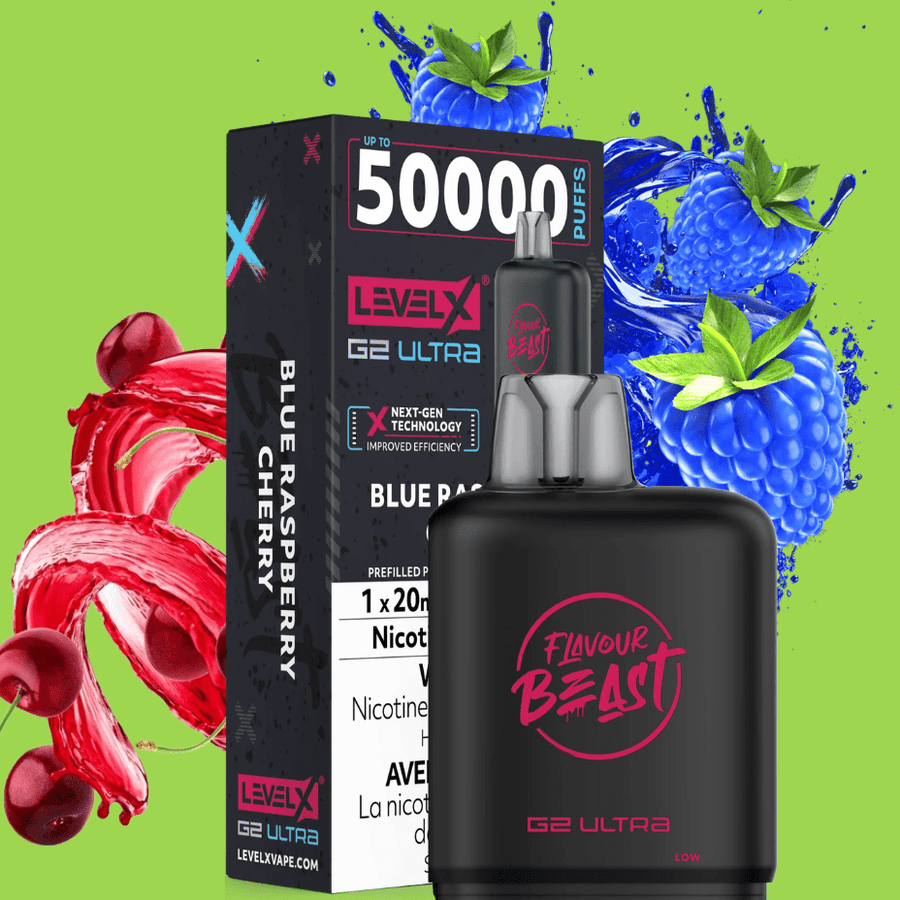 Level X G2 Ultra Flavour Beast Pod 50k-Blue Raspberry Cherry Vape Superstore  Saskatchewan Canada