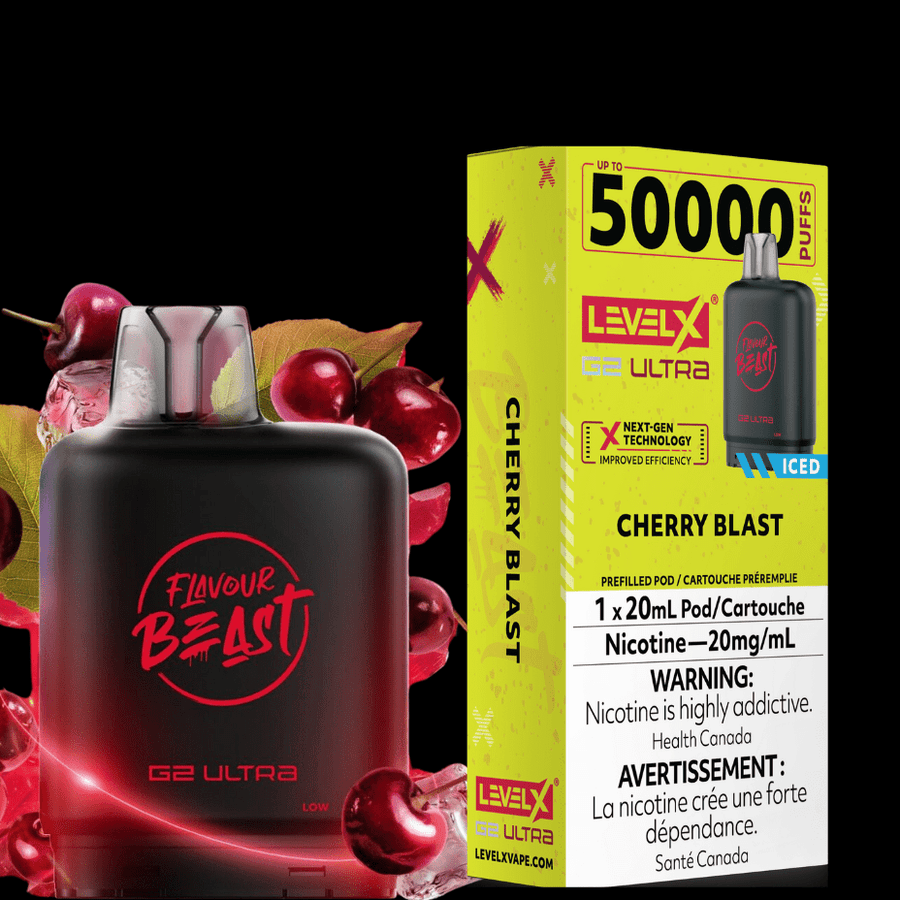 Level X G2 Ultra Flavour Beast Pod 50k-Cherry Blast Iced Vapexcape Vape and Bong Shop Regina Saskatchewan