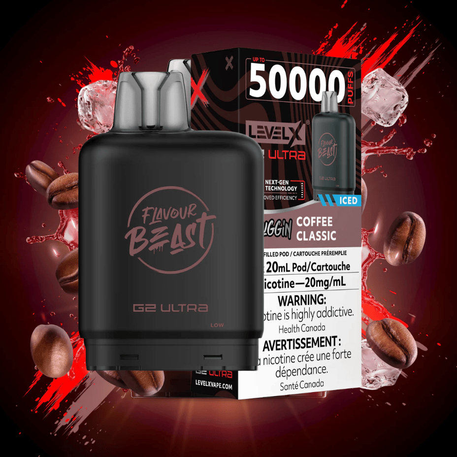 Level X G2 Ultra Flavour Beast Pod 50k-Coffee Classic Iced 50000 Puffs / 20mg Vape Superstore  Saskatchewan Canada