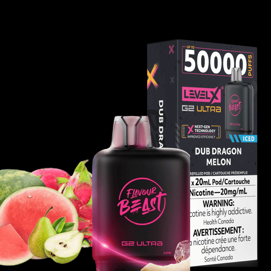 Level X G2 Ultra Flavour Beast Pod 50k-Dub Dragon Melon Vapexcape Vape and Bong Shop Regina Saskatchewan
