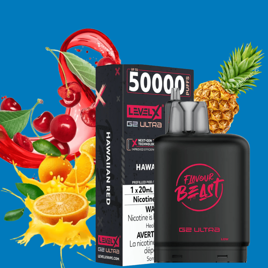 Level X G2 Ultra Flavour Beast Pod 50k-Hawaiian Red Vape Superstore  Saskatchewan Canada