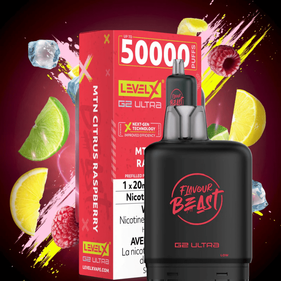 Level X G2 Ultra Flavour Beast Pod 50k-Mtn Citrus Raspberry Iced Vape Superstore  Saskatchewan Canada