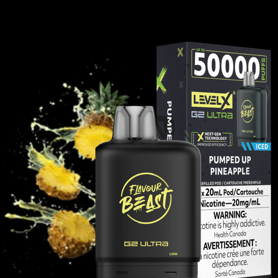 Level X G2 Ultra Flavour Beast Pod 50k-Pumped Up Pineapple Iced Vapexcape Vape and Bong Shop Regina Saskatchewan