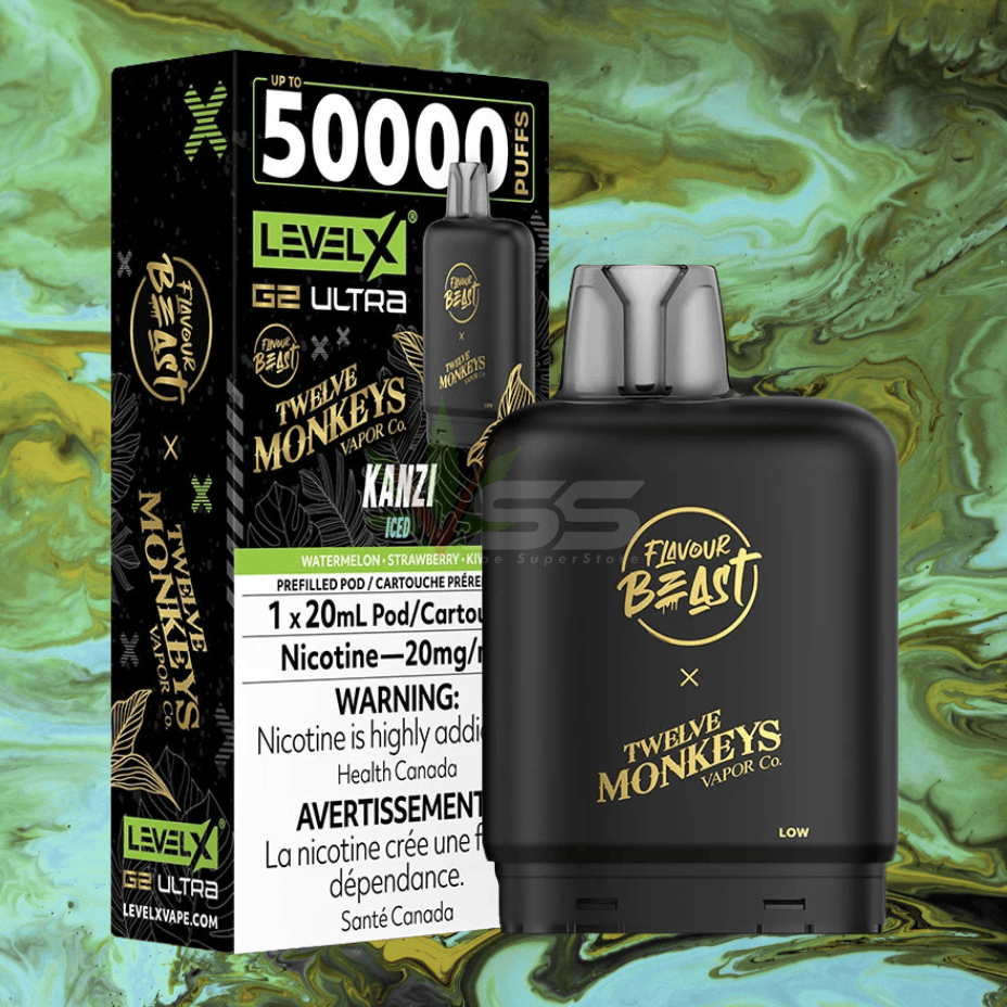 Level X G2 Ultra x 12 Monkeys - Kanzi 20mL / 50000 Puffs / 20mg Vape Superstore  Saskatchewan Canada