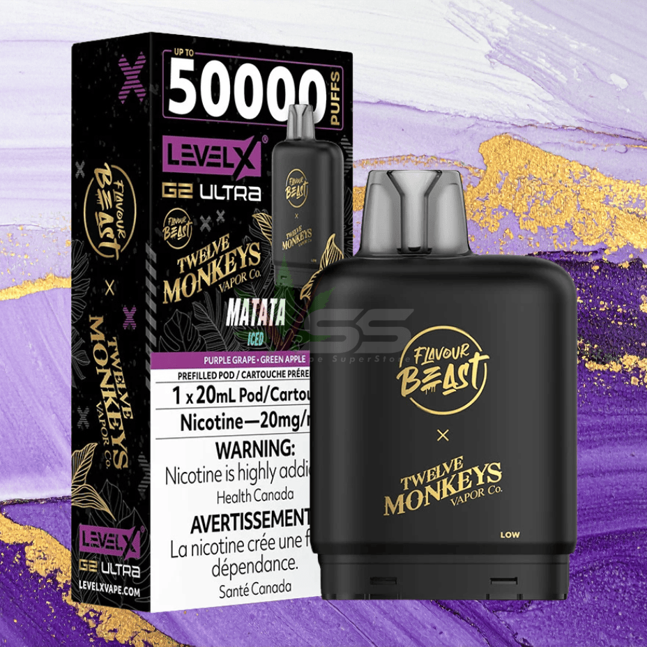 Level X G2 Ultra x 12 Monkeys - Matata 20mL / 50000 Puffs / 20mg Vape Superstore  Saskatchewan Canada