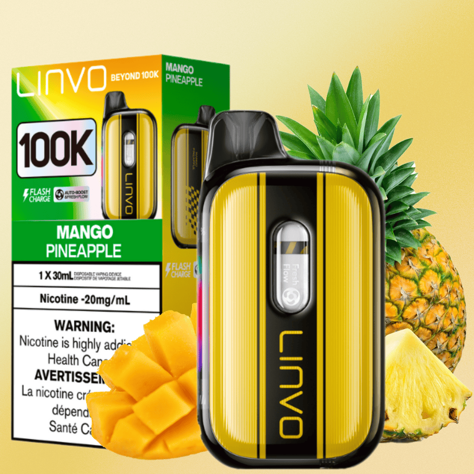 Linvo Beyond 100K Disposable Vape - Mango Pineapple 30mL / 100000 Puffs / 20mg Vape Superstore  Saskatchewan Canada