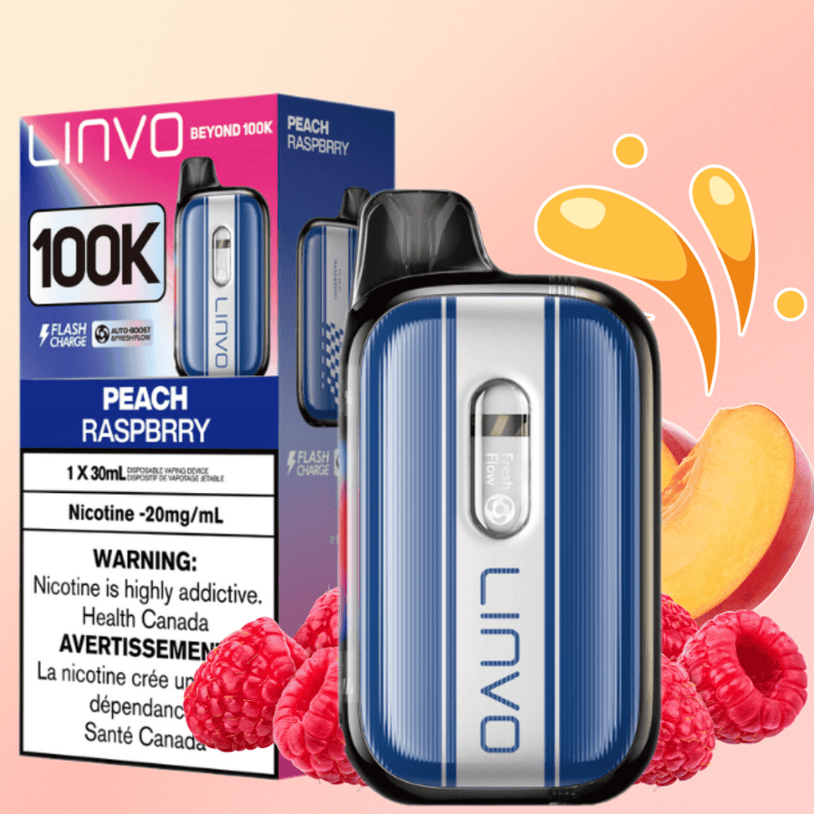 Linvo Beyond 100K Disposable Vape - Peach Raspberry 30mL / 100000 Puffs / 20mg Vape Superstore  Saskatchewan Canada
