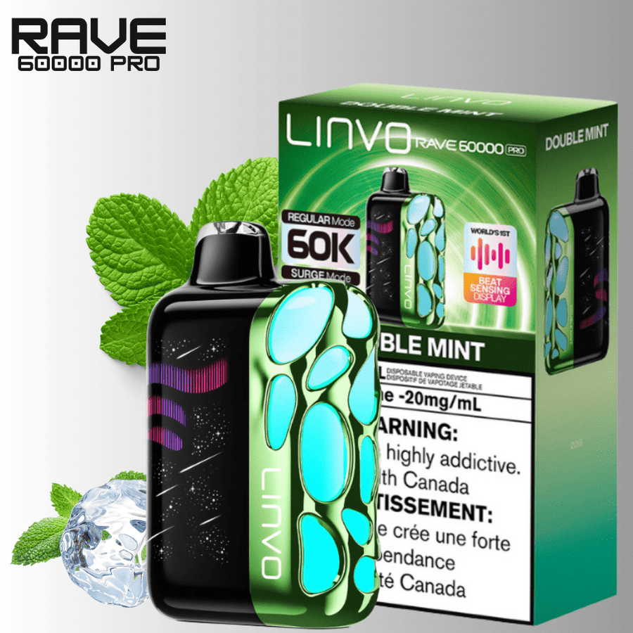 Linvo Rave 60k Disposable Vape-Double Mint Vape Superstore  Saskatchewan Canada