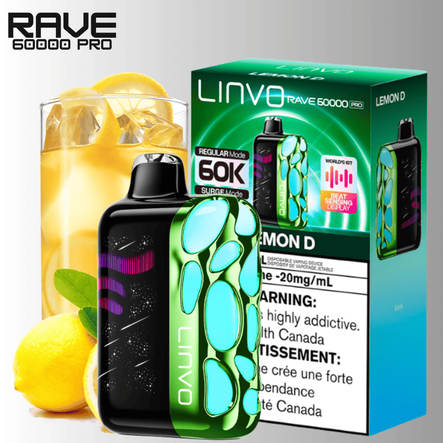 Linvo Rave 60k Disposable Vape-Lemon D Vape Superstore  Saskatchewan Canada