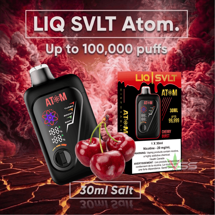 LIQ SVLT Atom 100K Disposable Vape-Cherry Burst Vape Superstore  Saskatchewan Canada