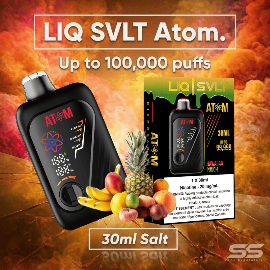 LIQ SVLT Atom 100K Disposable Vape-Hawaiian Punch Vape Superstore  Saskatchewan Canada