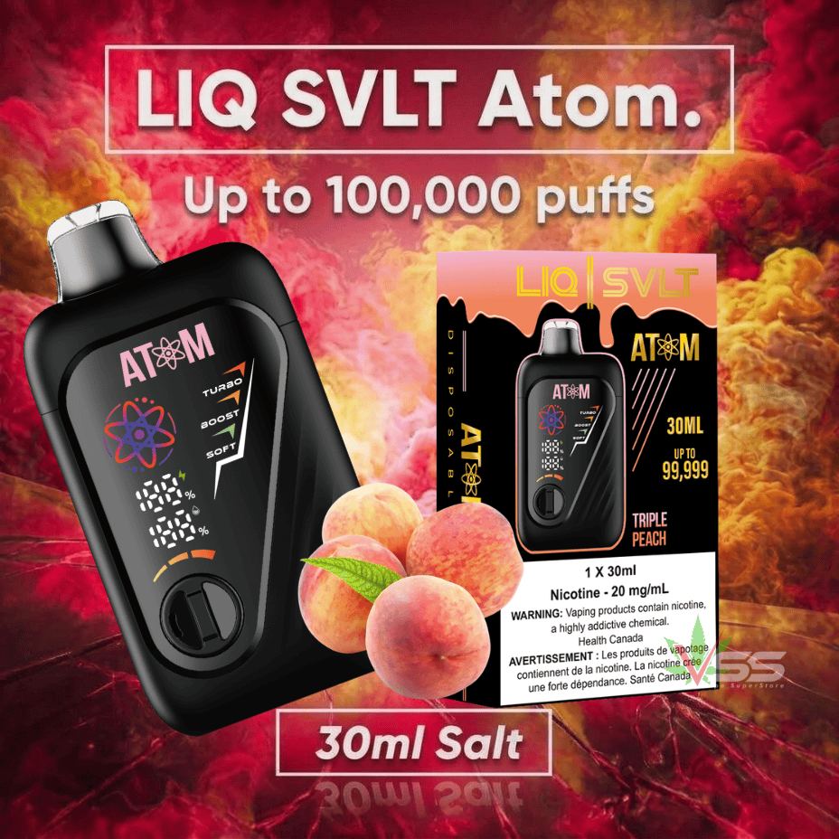 LIQ SVLT Atom 100K Disposable Vape-Triple Peach Vape Superstore  Saskatchewan Canada
