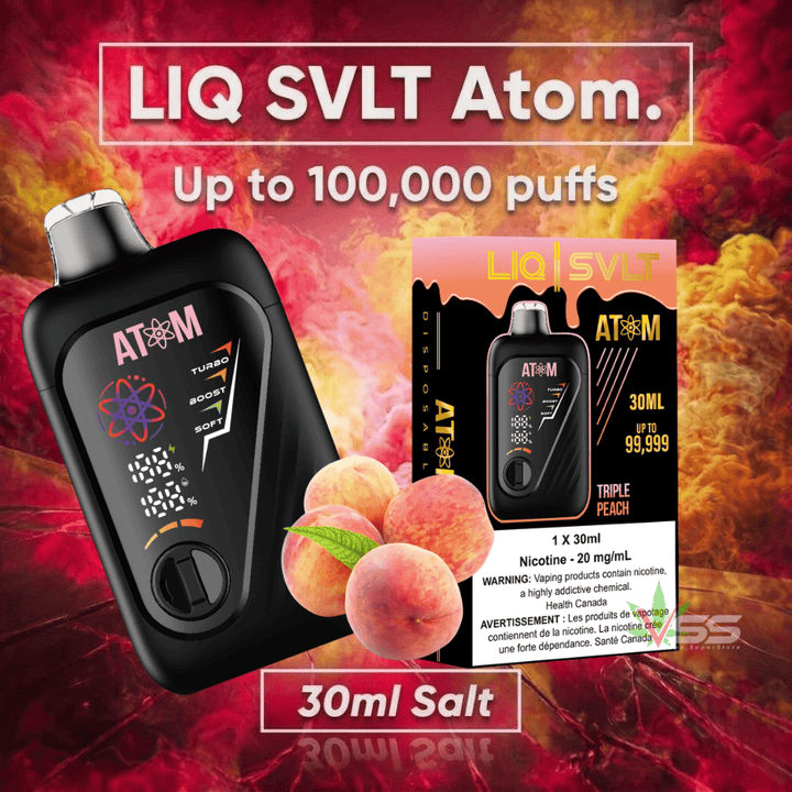 LIQ SVLT Atom 100K Disposable Vape-Triple Peach Vape Superstore  Saskatchewan Canada