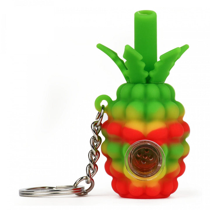 LIT Silicone Pineapple Hand Pipe & Keychain Rasta / 3.5" Vape Superstore  Saskatchewan Canada