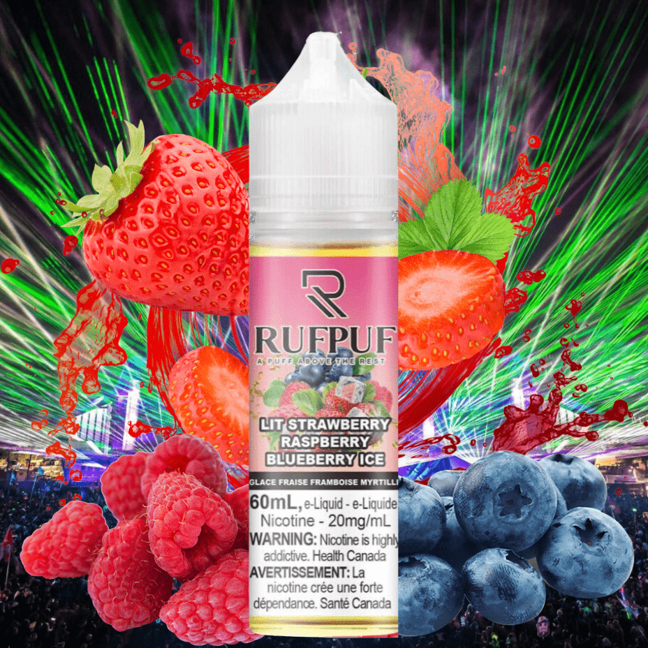 Lit Strawberry Raspberry Blueberry Ice Salt by Rufpuf E-Liquid-60ml 20mg / 60mL Vape Superstore  Saskatchewan Canada