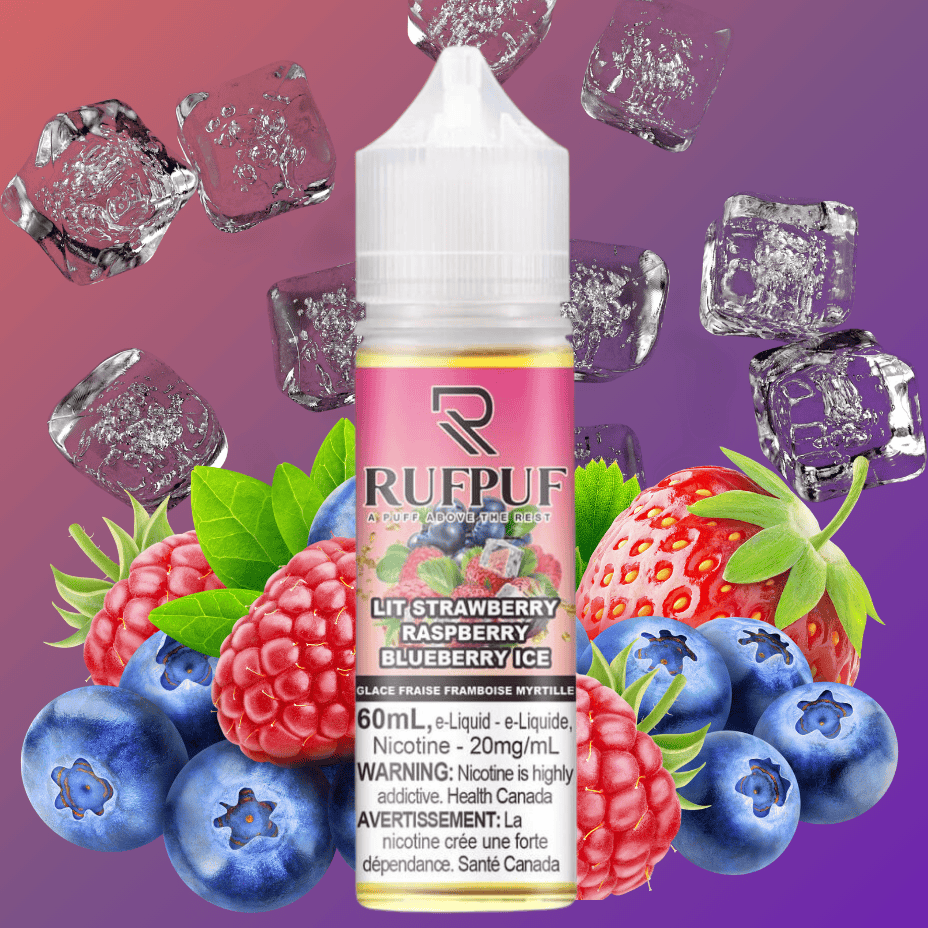 Lit Strawberry Raspberry Blueberry Ice Salt by Rufpuf E-Liquid-60ml 60mL / 20mg Vape Superstore  Saskatchewan Canada