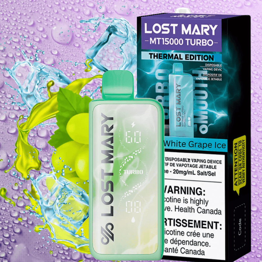 Lost Mary MT50K Turbo Disposable Vape-White Grape Ice Vape Superstore  Saskatchewan Canada