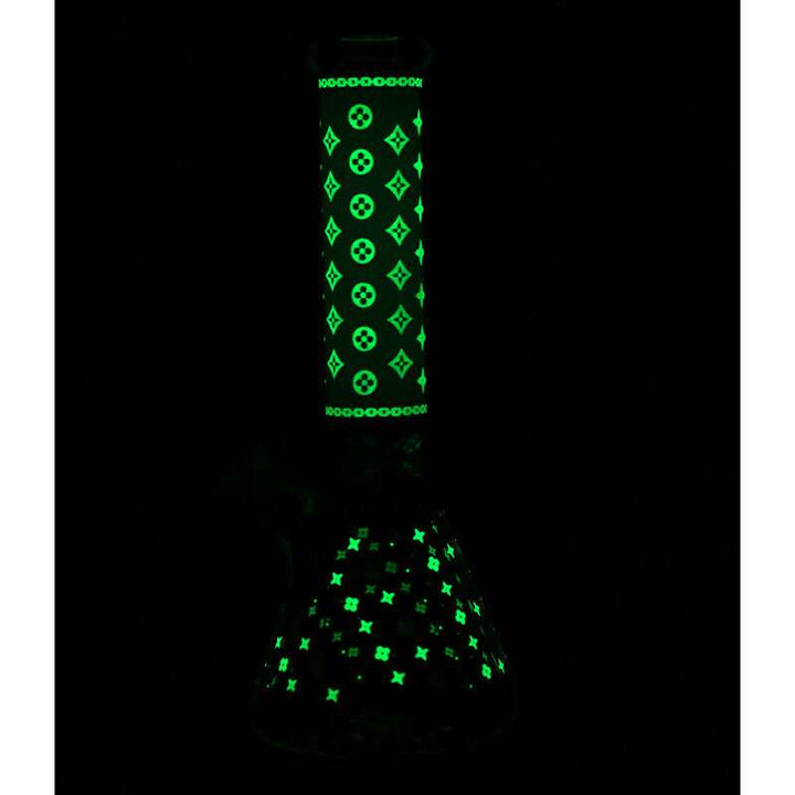 LV Pattern 7mm Beaker Bong-Glow In The Dark-14.5" Vape Superstore  Saskatchewan Canada