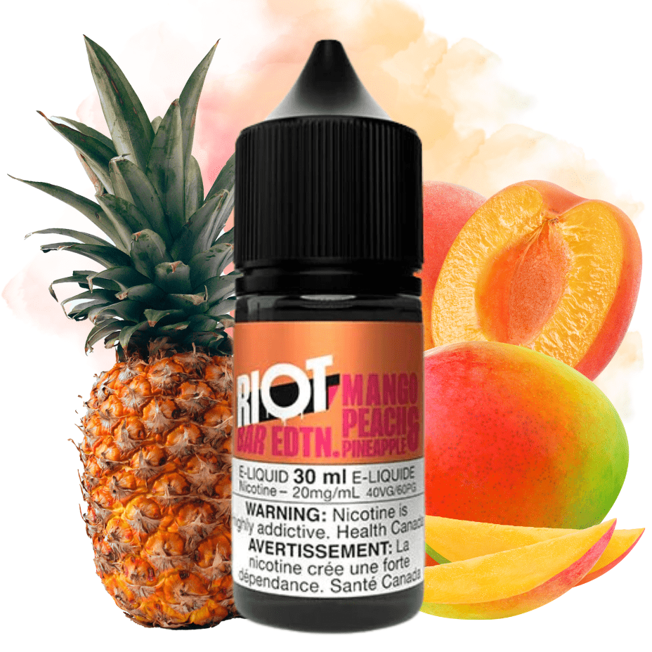 Mango Peach Pineapple Salt by Riot Bar 30ml / 10mg Vape Superstore  Saskatchewan Canada