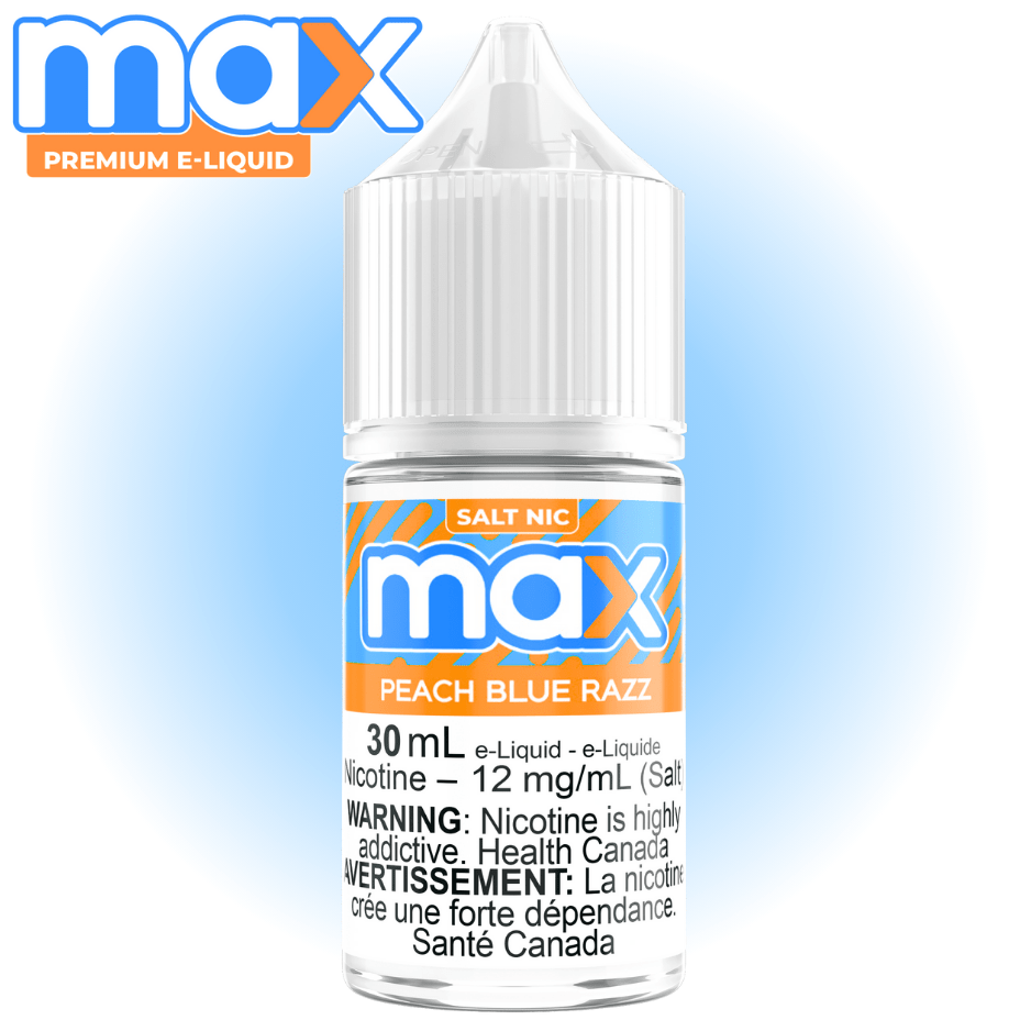 Max E-Liquid - Peach Blue Razz Salt 30ml / 12mg Vape Superstore  Saskatchewan Canada