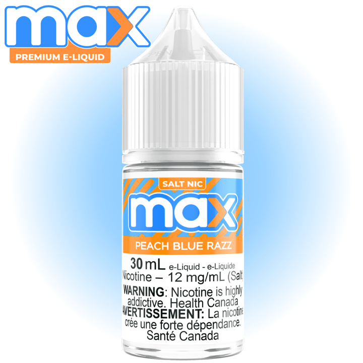 Max E-Liquid - Peach Blue Razz Salt 30ml / 12mg Vape Superstore  Saskatchewan Canada