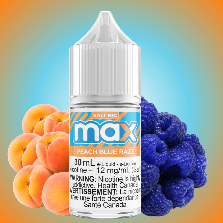 Max E-Liquid - Peach Blue Razz Salt 30mL / 12mg Vape Superstore  Saskatchewan Canada