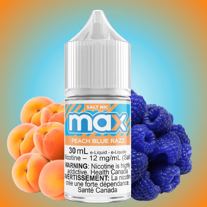 Max E-Liquid - Peach Blue Razz Salt 30mL / 12mg Vape Superstore  Saskatchewan Canada