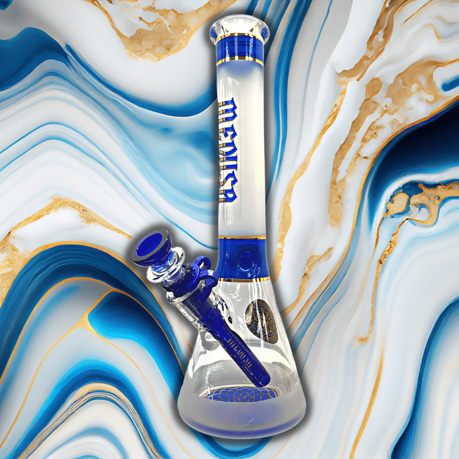 Medusa Glass 7mm Banded Logo Beaker 13" Vape Superstore  Saskatchewan Canada