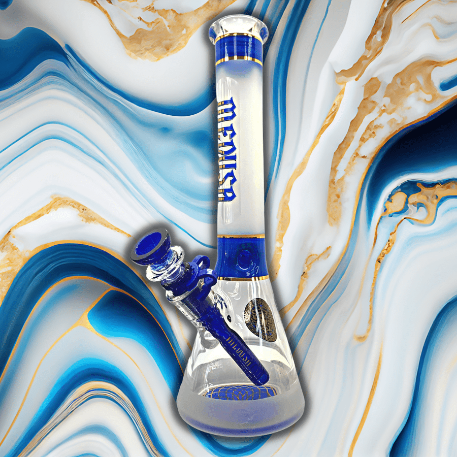 Medusa Glass 7mm Banded Logo Beaker 13" Vape Superstore  Saskatchewan Canada