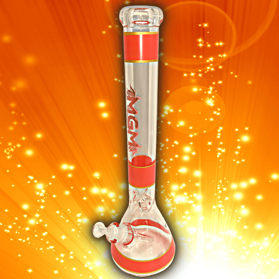 MGM Glass 7mm Banded Logo Beaker Bong-18" 7mm / Orange Vape Superstore  Saskatchewan Canada
