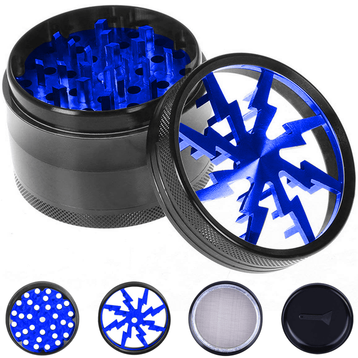 Mr. Kief Lightning Bolt 4-Piece Herb Grinder-63mm 63mm / Blue Vape Superstore  Saskatchewan Canada
