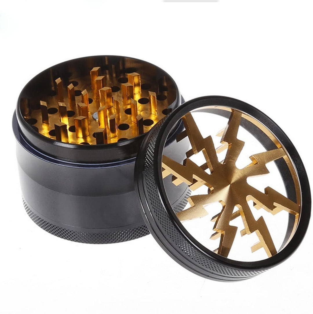 Mr. Kief Lightning Bolt 4-Piece Herb Grinder-63mm 63mm / Gold Vape Superstore  Saskatchewan Canada