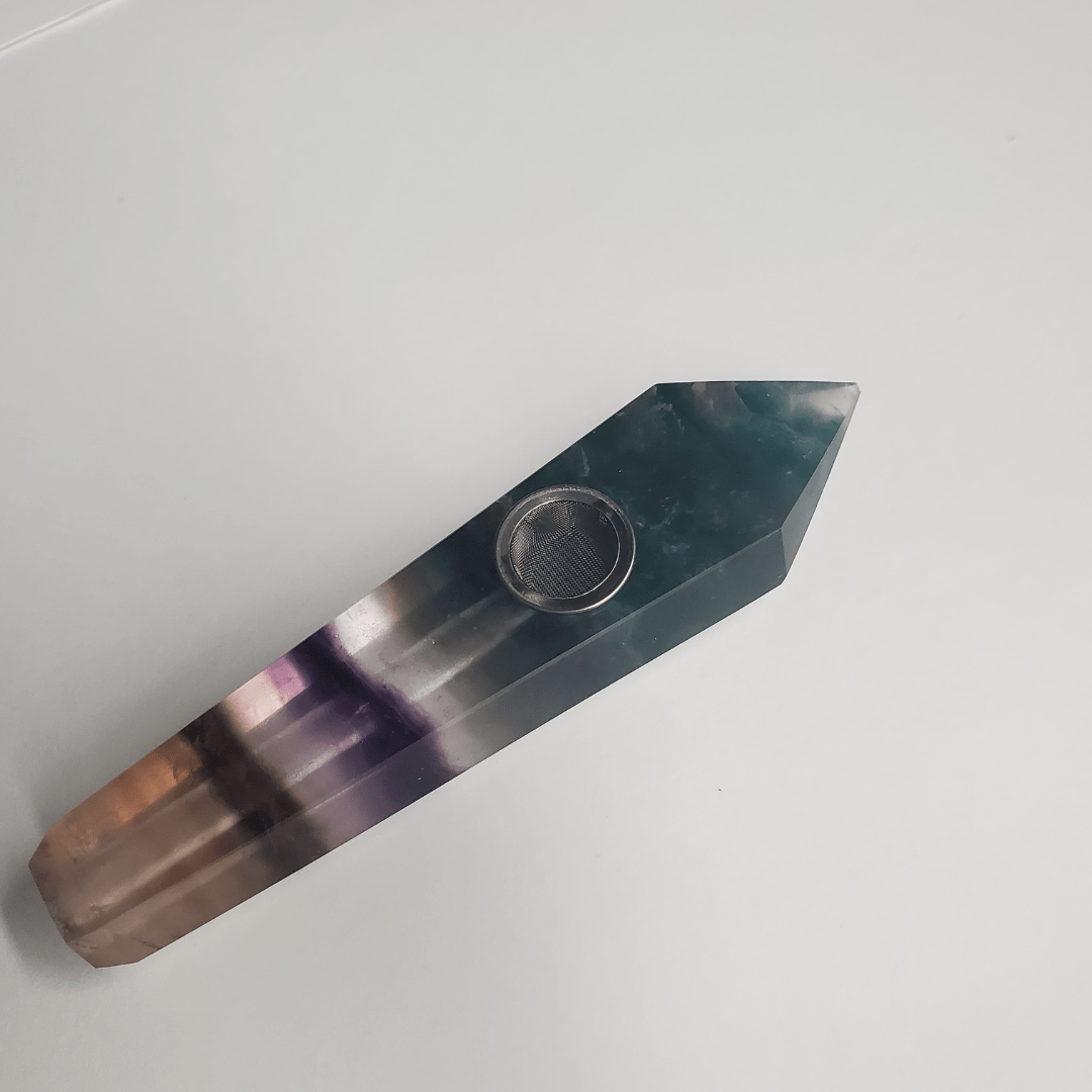 Natural Crystal Hand Pipes Aurora Borealis (Fluorite) Vape Superstore  Saskatchewan Canada