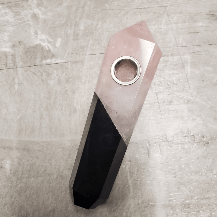 Natural Crystal Hand Pipes Rose Quartz/Obsidian Vape Superstore  Saskatchewan Canada