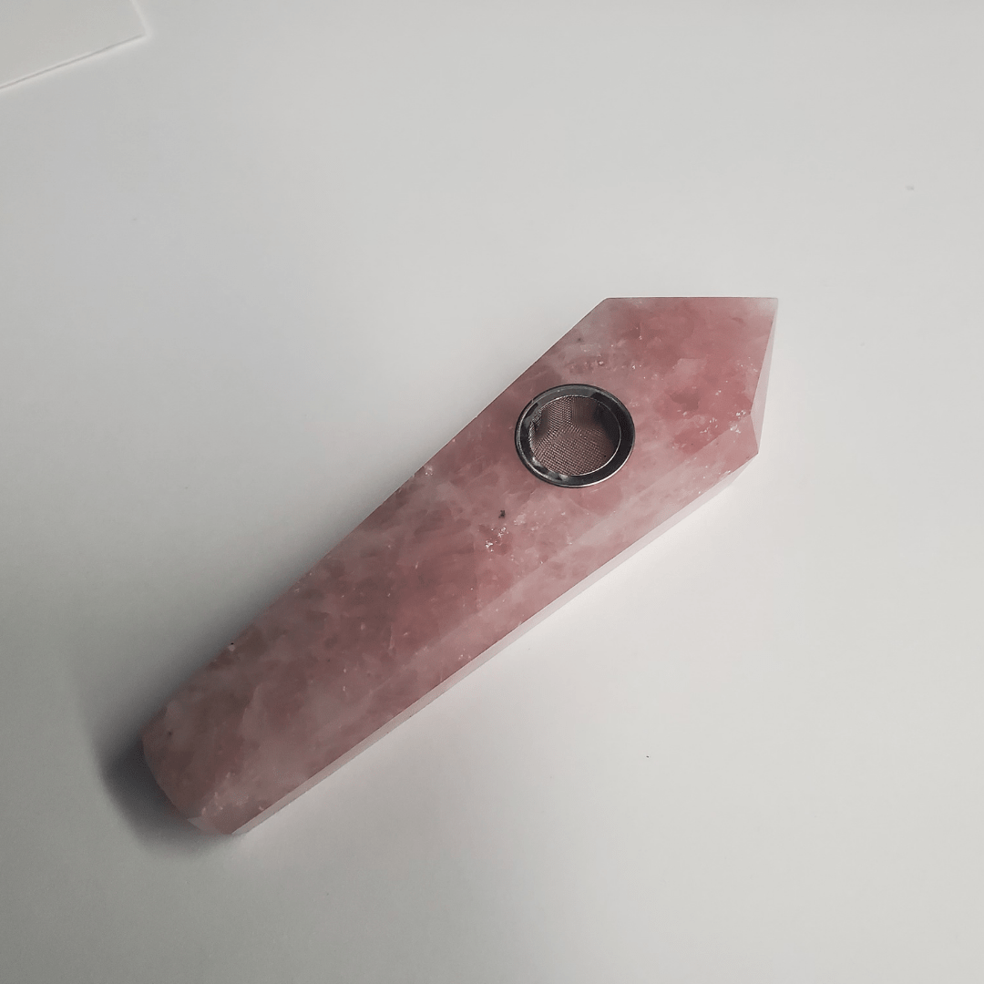 Natural Crystal Hand Pipes Rose Quartz Vape Superstore  Saskatchewan Canada