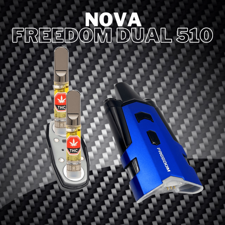 Nova Freedom Dual Cart Vaporizer Blue Vapexcape Vape and Bong Shop Regina Saskatchewan