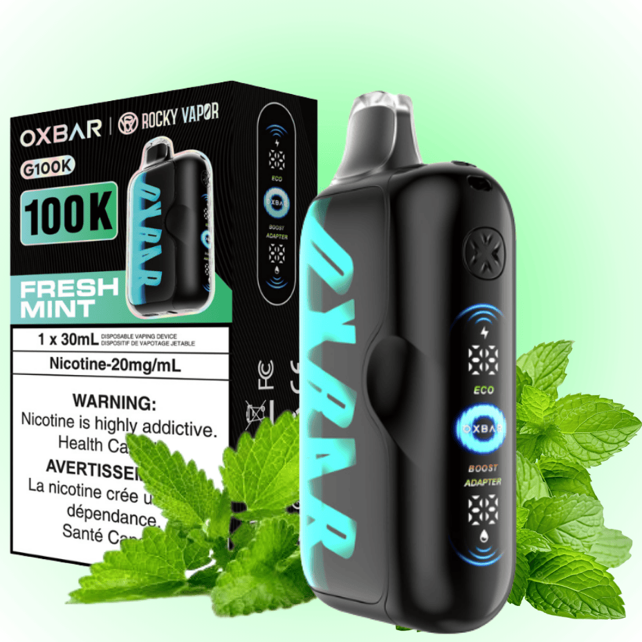 Oxbar G100K Disposable Vape - Fresh Mint 30mL / 100000 Puffs / 20mg Vape Superstore  Saskatchewan Canada