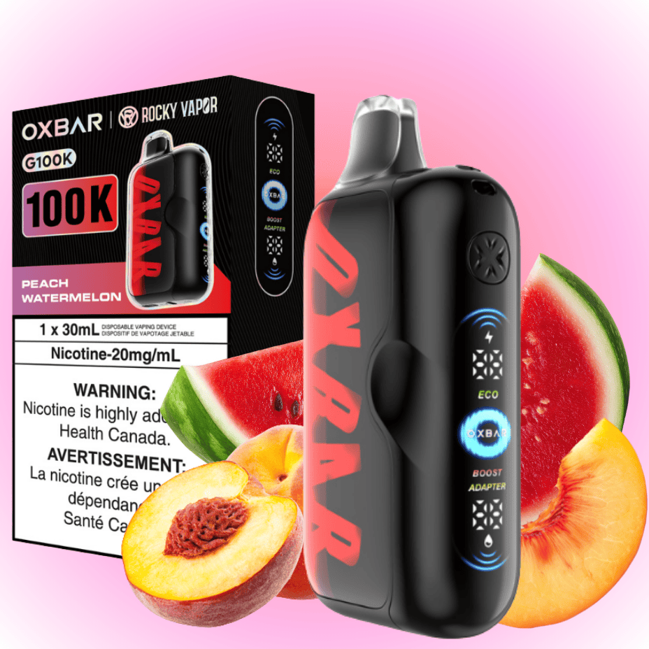Oxbar G100K Disposable Vape - Peach Watermelon 30mL / 100000 Puffs / 20mg Vape Superstore  Saskatchewan Canada