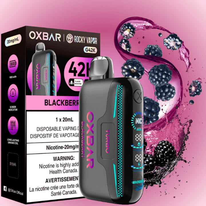 Oxbar G42k Disposable Vape-Blackberry 20mg / 42000 Puffs Vapexcape Vape and Bong Shop Regina Saskatchewan