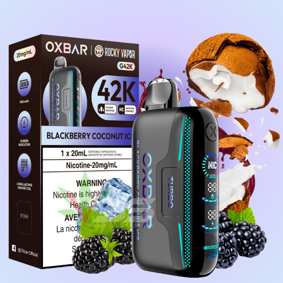 Oxbar G42k Disposable Vape-Blackberry Coconut Ice 20mg / 42000 Puffs Vapexcape Vape and Bong Shop Regina Saskatchewan